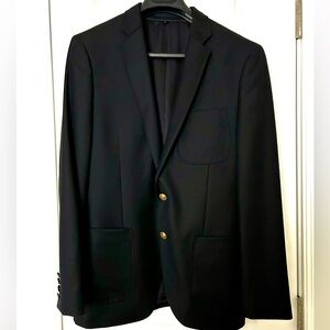 J. Crew Navy Ludlow Legacy Blazer in Italian Wool with Gold Buttons 38S
